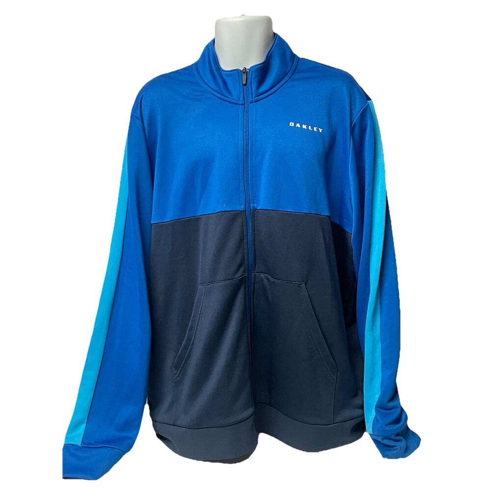 Oakley Jacket Mens 2XL Blue Athletic Track Zip Lightweight Performance Adult